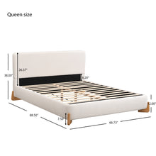 Salem Modern Boucle Upholstered Queen Platform Bed, White