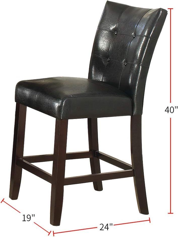 Bali Modern Leatherette Counter Height Chairs (Set of 2) Black