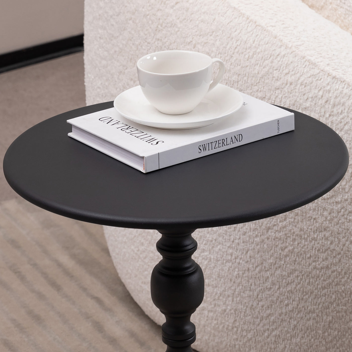 Vesper Vintage Metal Accent Table – Black