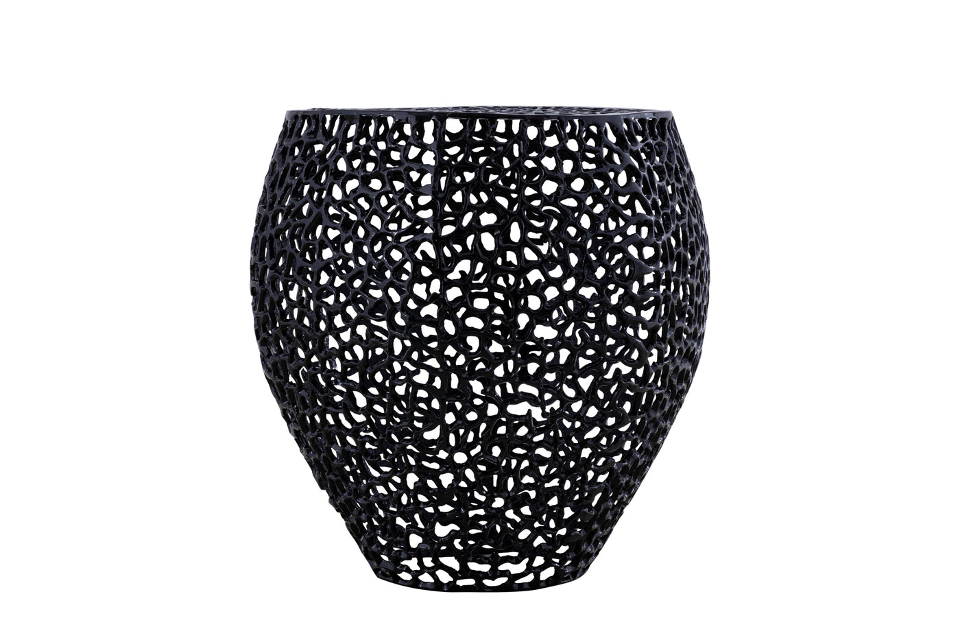 Azriel Aluminum Mesh Side Table, Black