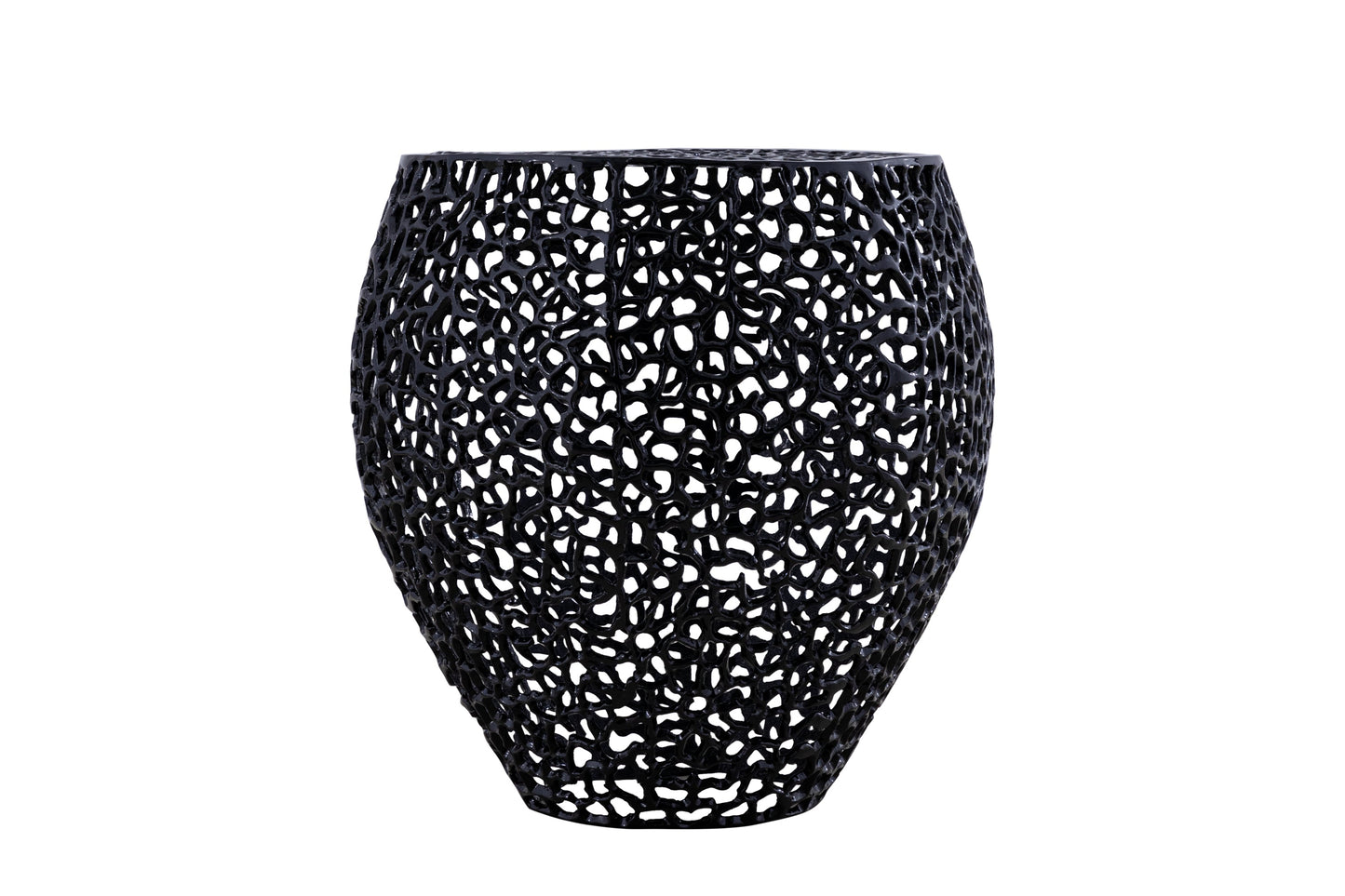 Azriel Aluminum Mesh Side Table, Black