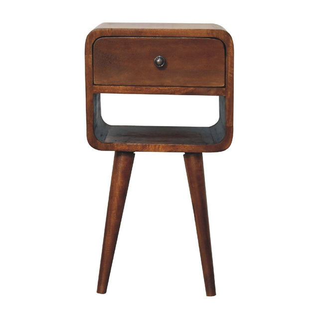 Hilda Mid-Century Modern Chestnut Finish Nightstand