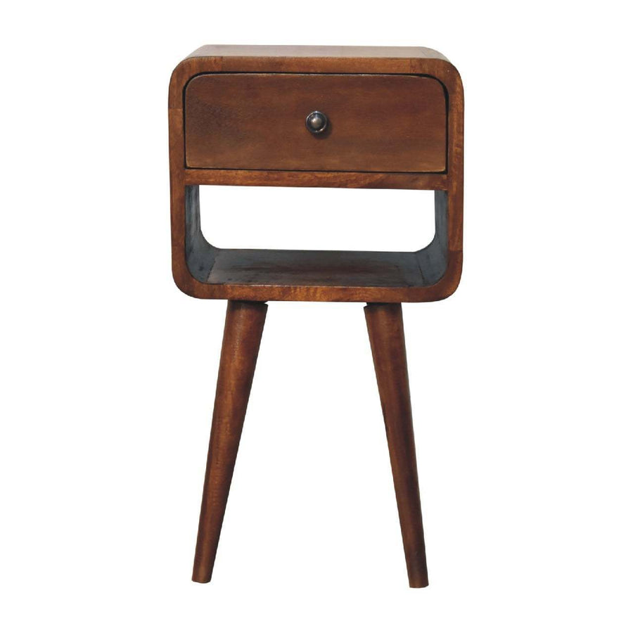 Hilda Mid-Century Modern Chestnut Finish Nightstand