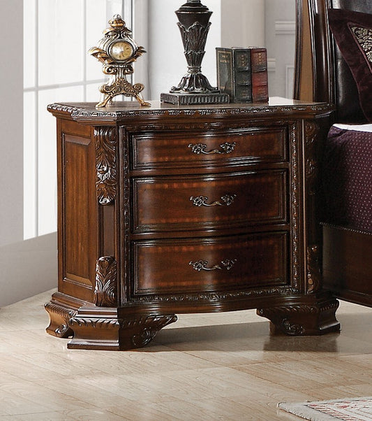 Forney Traditional 3-Drawer Solid Wood Nightstand