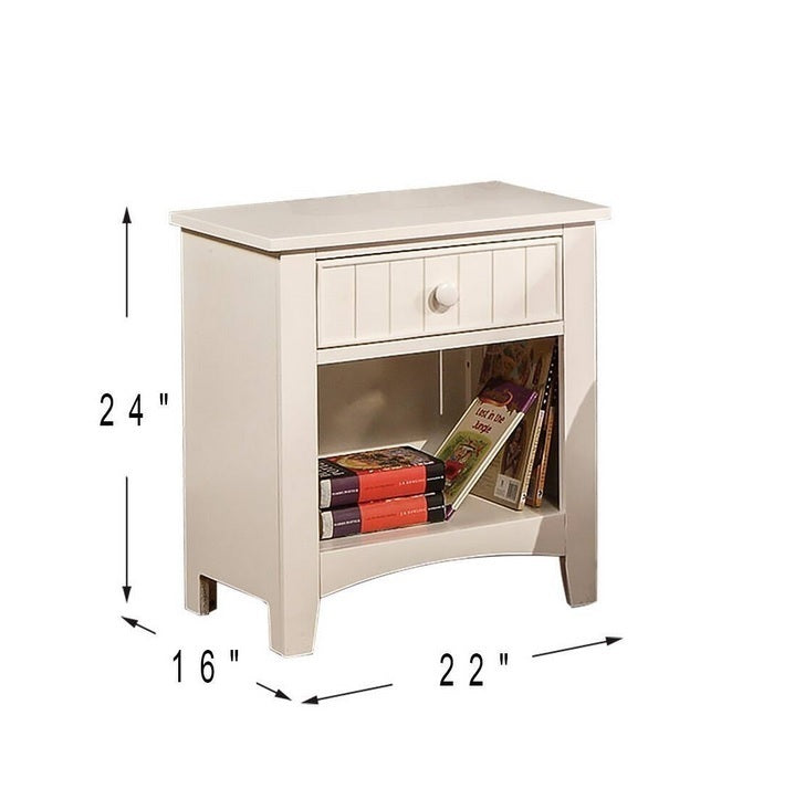Pauli Cottage Style 1-Drawer Nightstand, White