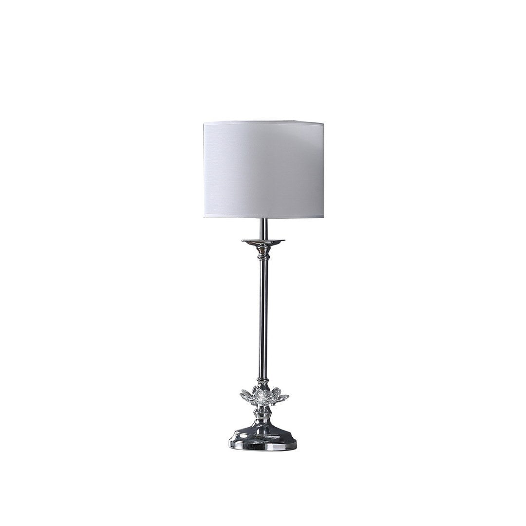 California Home - 25.5' In Buffet Crystal Floral Chrome Metal Table Lamp