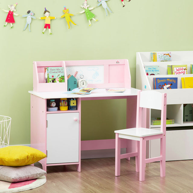 Penelope Pink Kids Desk & Chair with Whiteboard and Storage