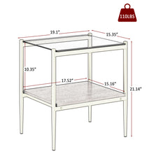 Langston Modern Side Tables with Glass Top (Set of 2)