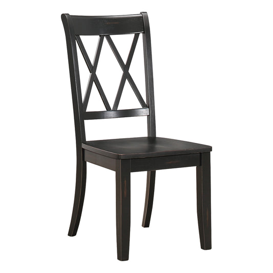 Trinity Double X Back Side Chairs in Black (Set of 2)