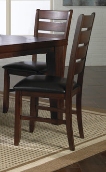 Hanson Transitional Solid Wood Side Chairs with Linen Padded Seats (Set of 2) Brown