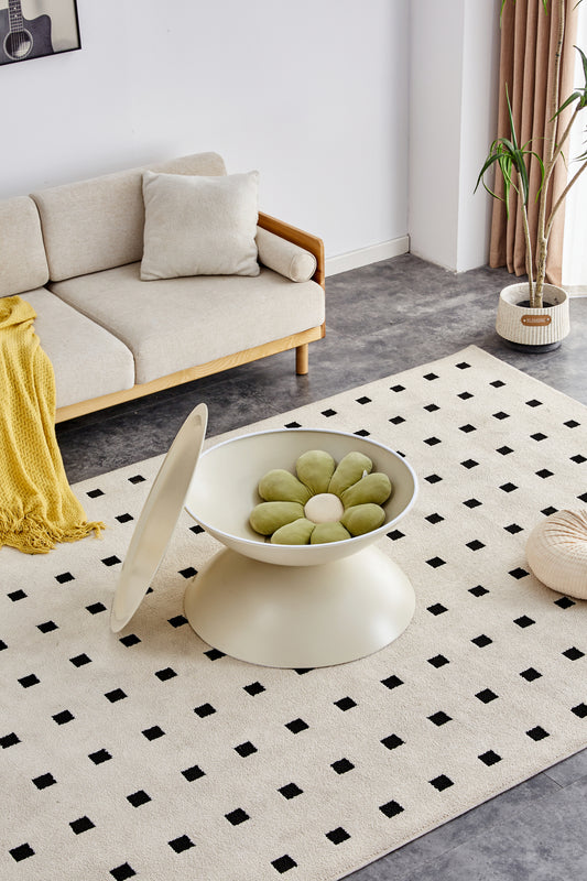 Judson Modern Round Coffee Table with Removable Top, Milk White