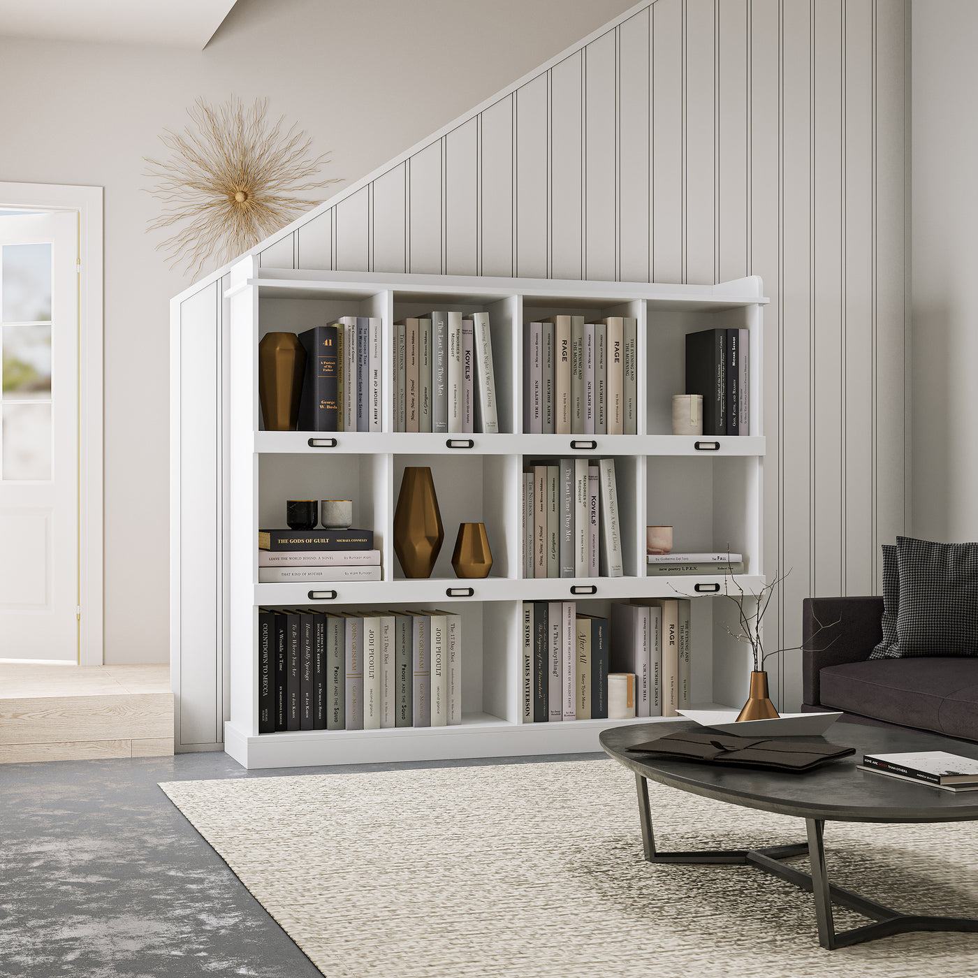 Anderson Wooden 10-shelf Bookcase, White