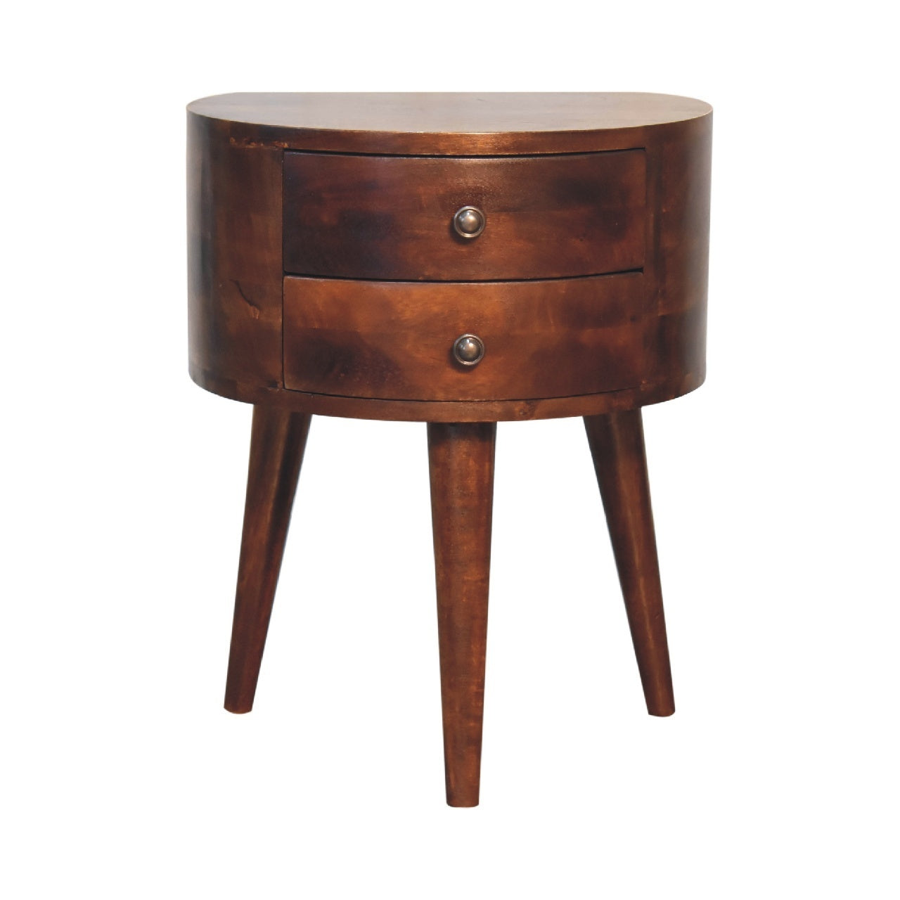 Cecilia Solid Wood Tripod Nightstand in Chestnut