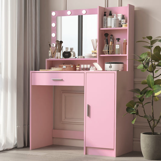 Galadriel Contemporary Bedroom Vanity, Pink