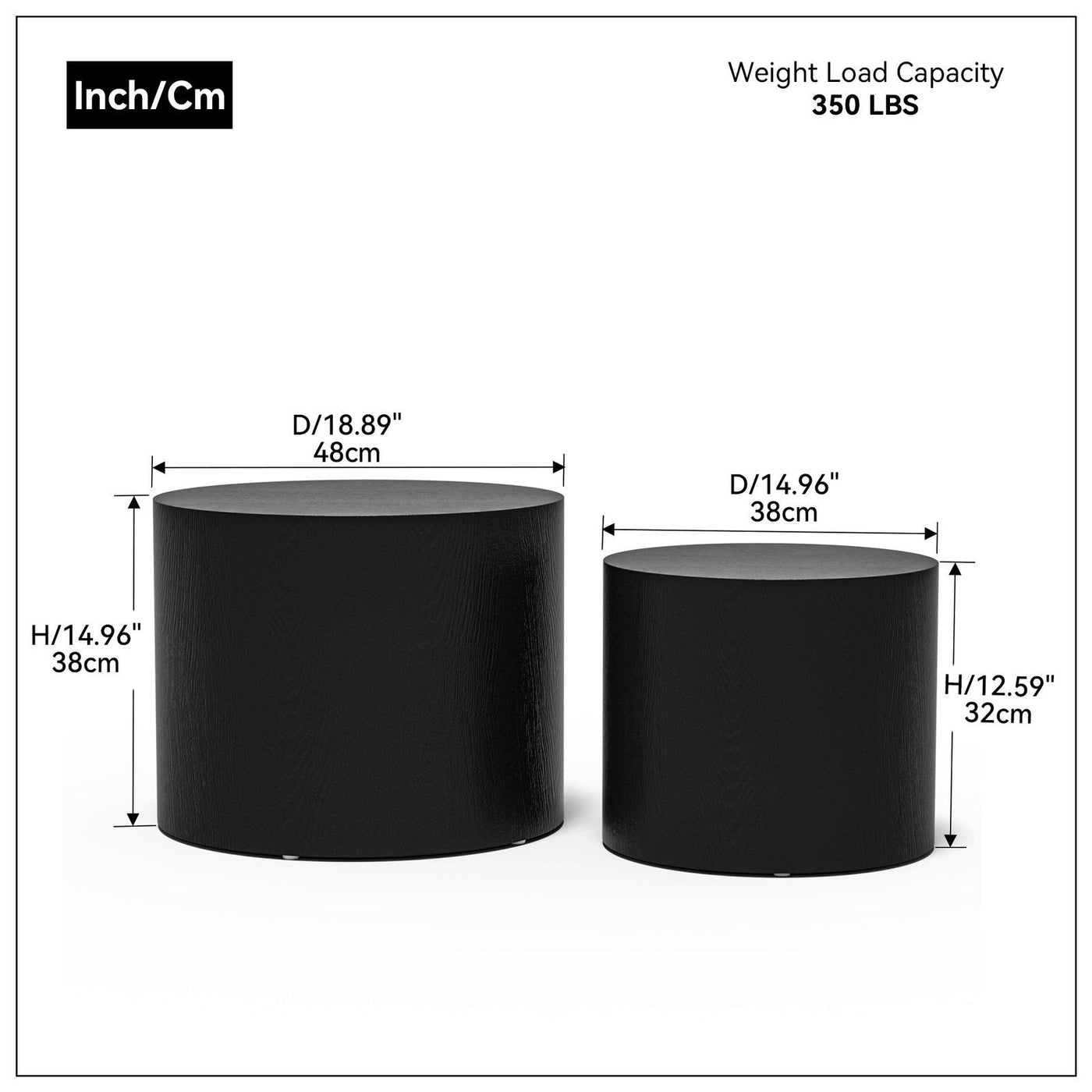Uliana 2PC Coffee Table Set, Black