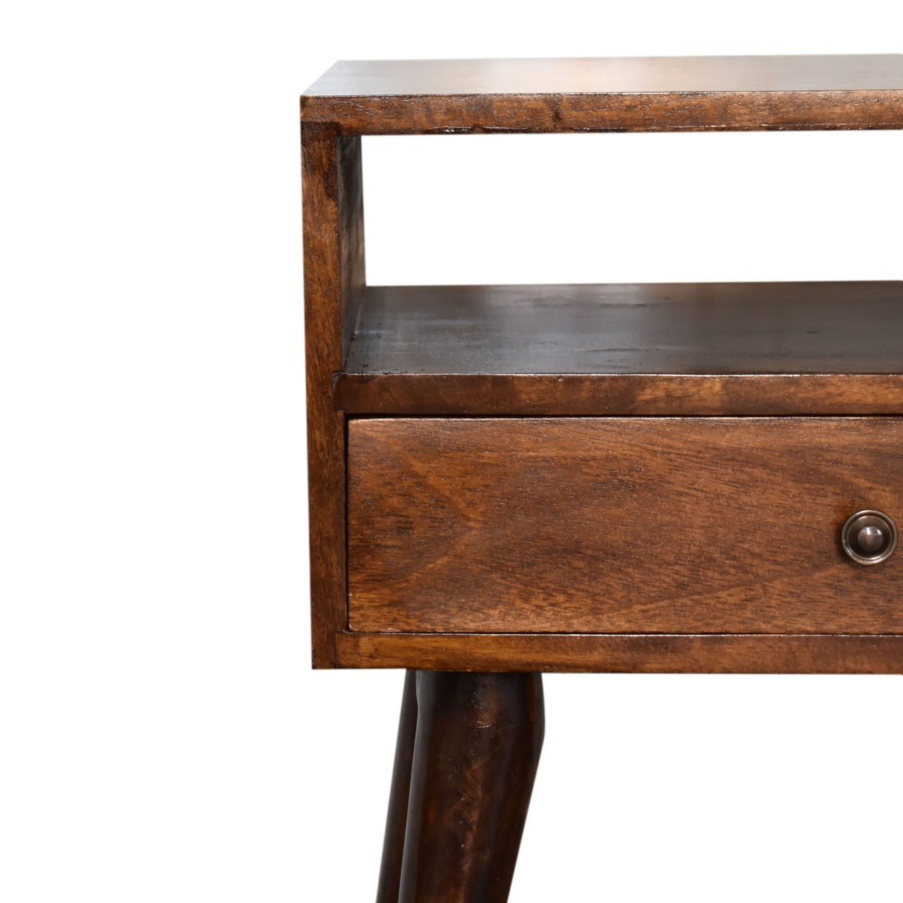 Elise Mid-Century Modern Chestnut Finish Nightstand
