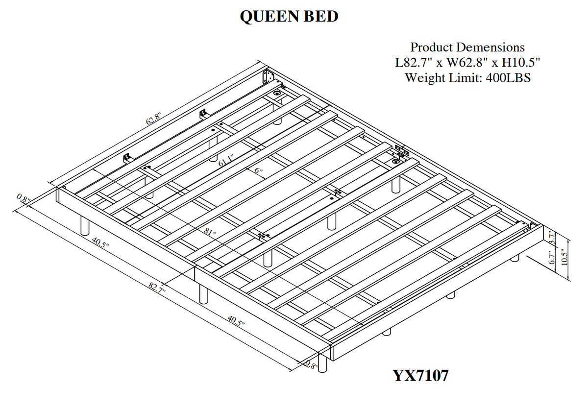 Laken Modern Queen Floating Platform Bed