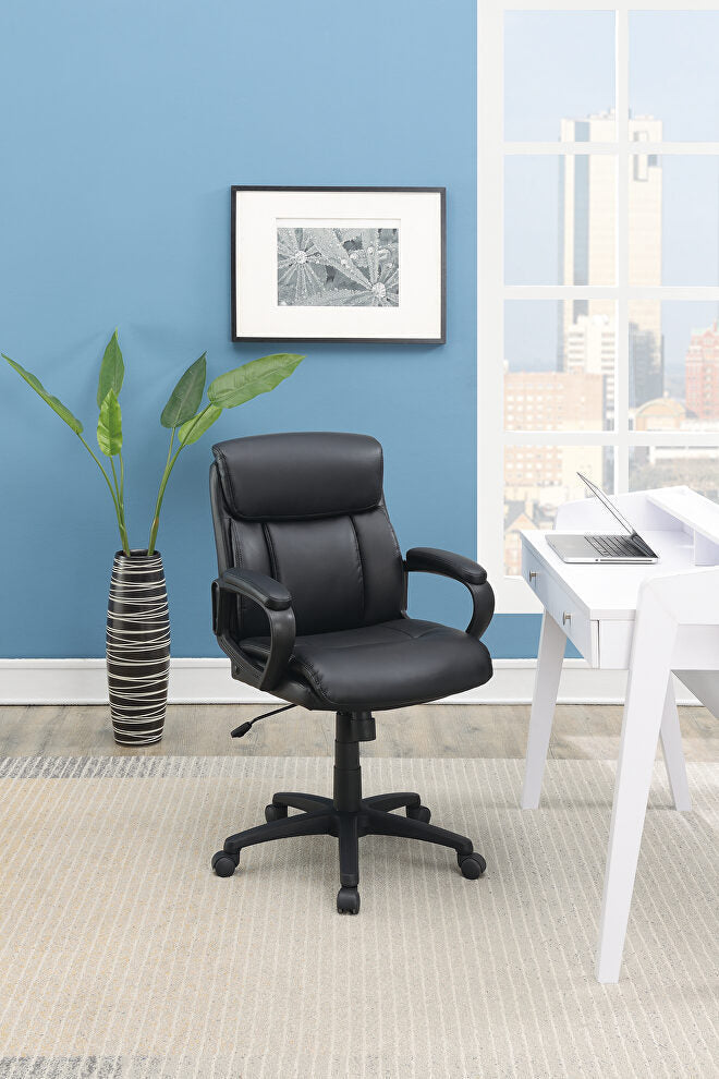 Modern PU Leather Executive Office Chair, Black