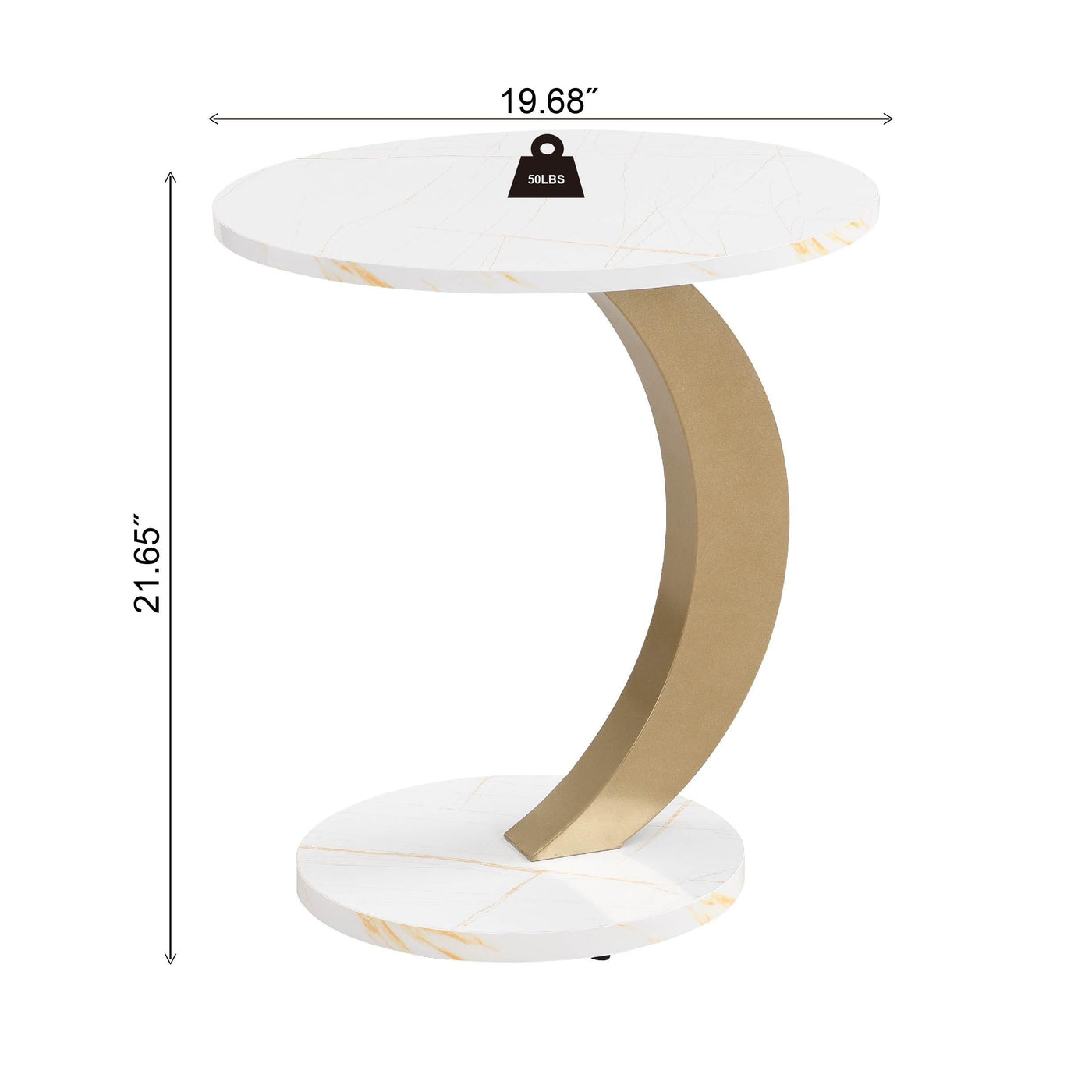 Gala Modern Nesting Nesting Tables, White & Gold