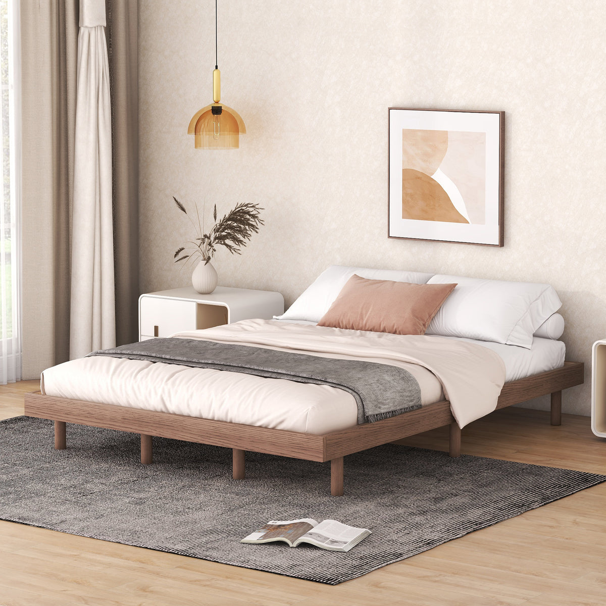 Laken Modern Queen Floating Platform Bed