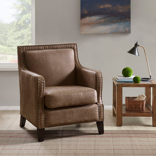 Shasta Traditional Faux Leather Accent Chair