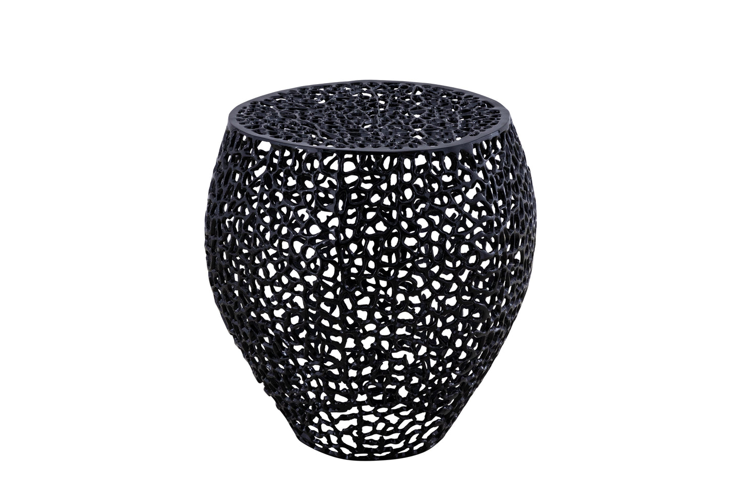 Azriel Aluminum Mesh Side Table, Black