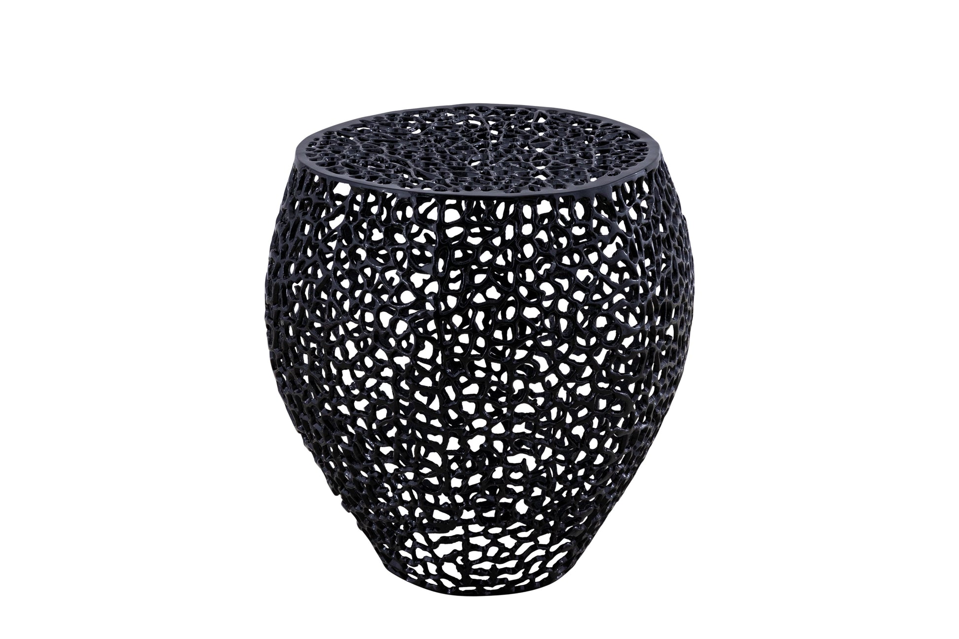 Azriel Aluminum Mesh Side Table, Black