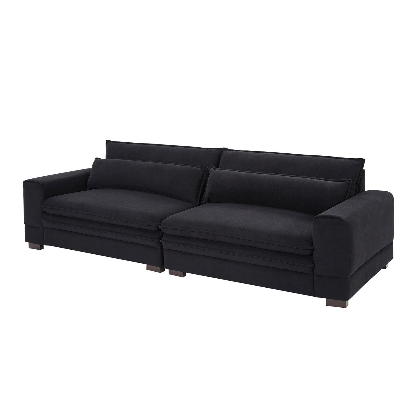 Valenwood 105” Mid-Century Modern Sofa – Matte Black