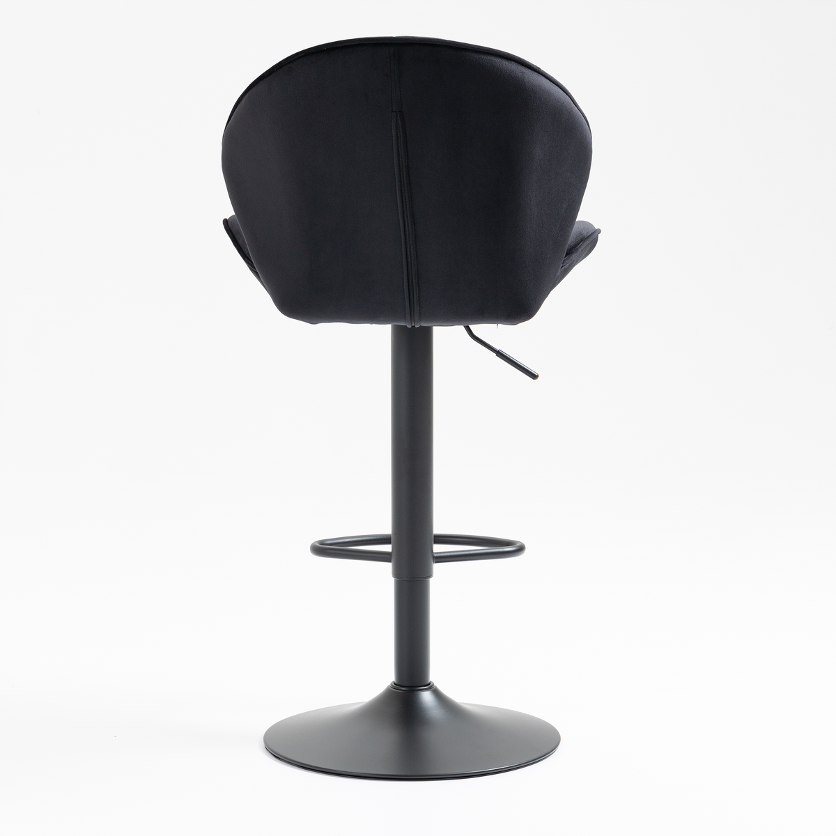 Jason Modern Adjustable Bar Stools with Black Base (Set of 2) - Black