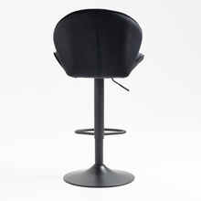 Jason Modern Adjustable Bar Stools with Black Base (Set of 2) - Black