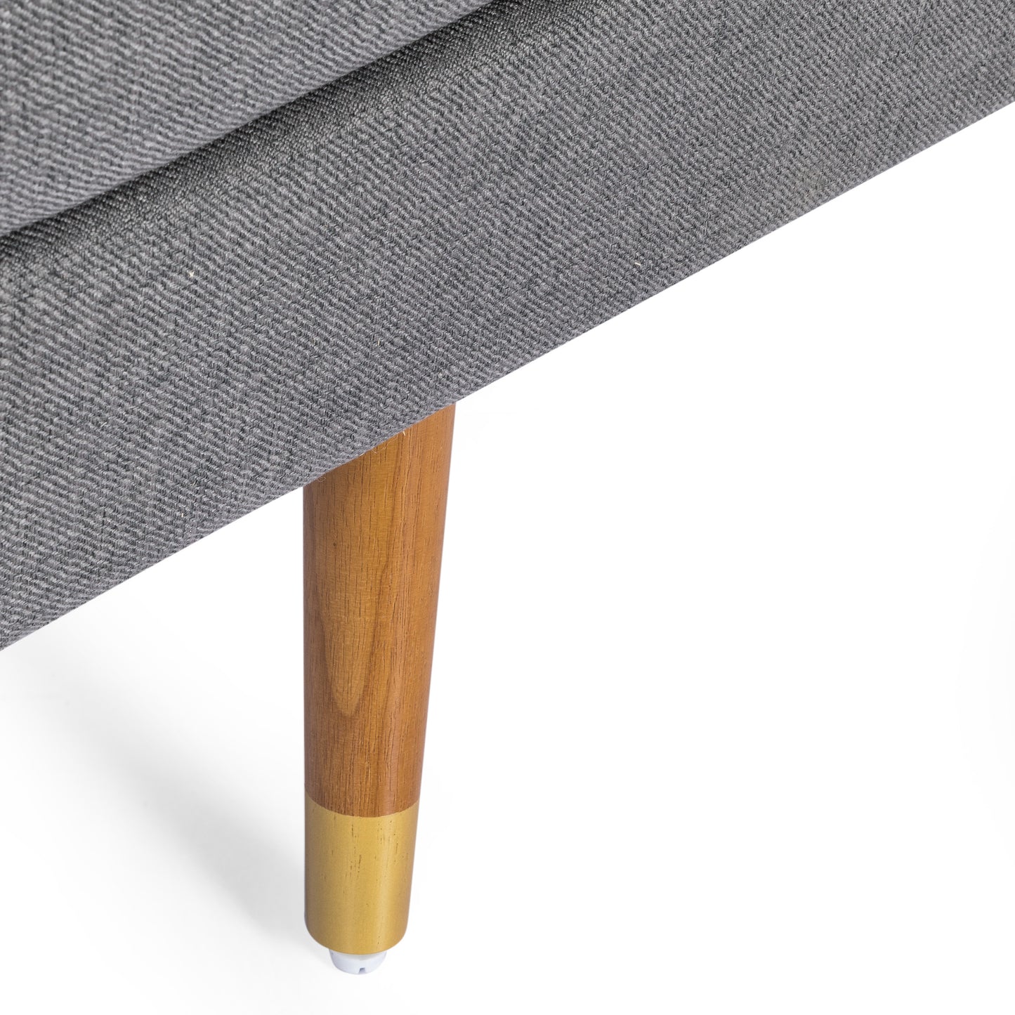 Thelma Mid-Century Modern Chaise Lounge, Gray & Walnut