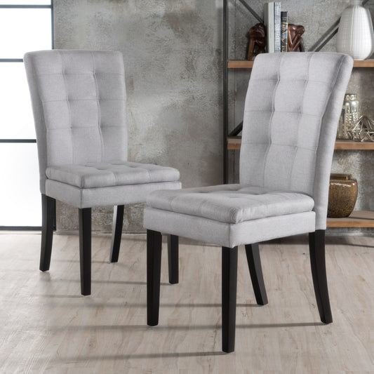 Tester Modern Upholstered Side Chairs (Set of 2) Gray