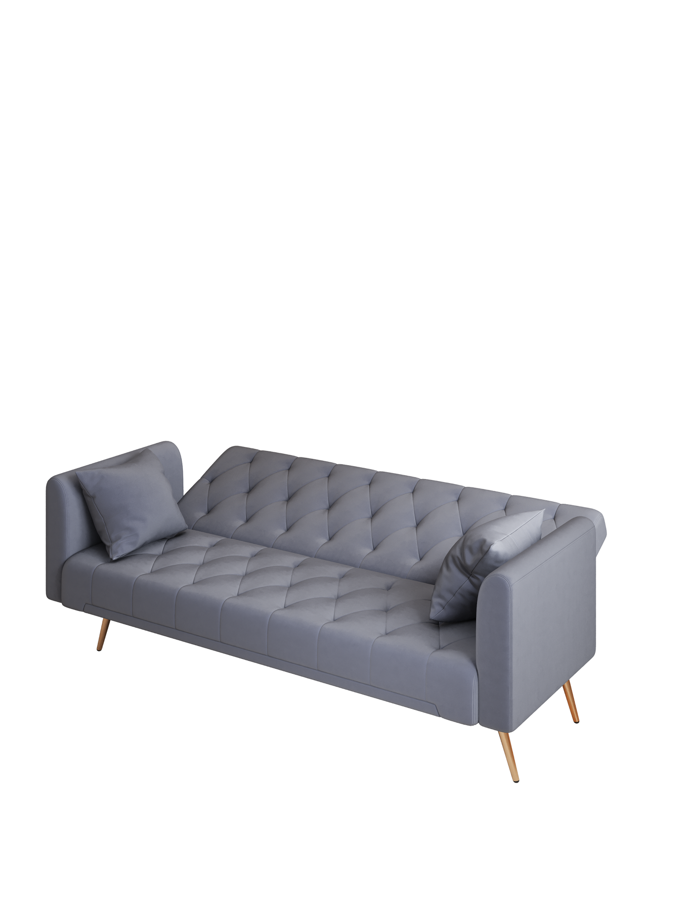 Abigail Mid-Century Modern Velvet Sofa Bed - Gray
