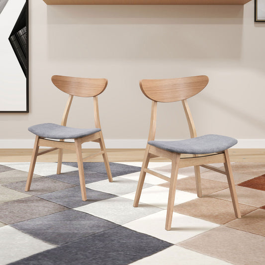 Ashby Mid-Century Modern Side Chairs (Set of 2) Oak