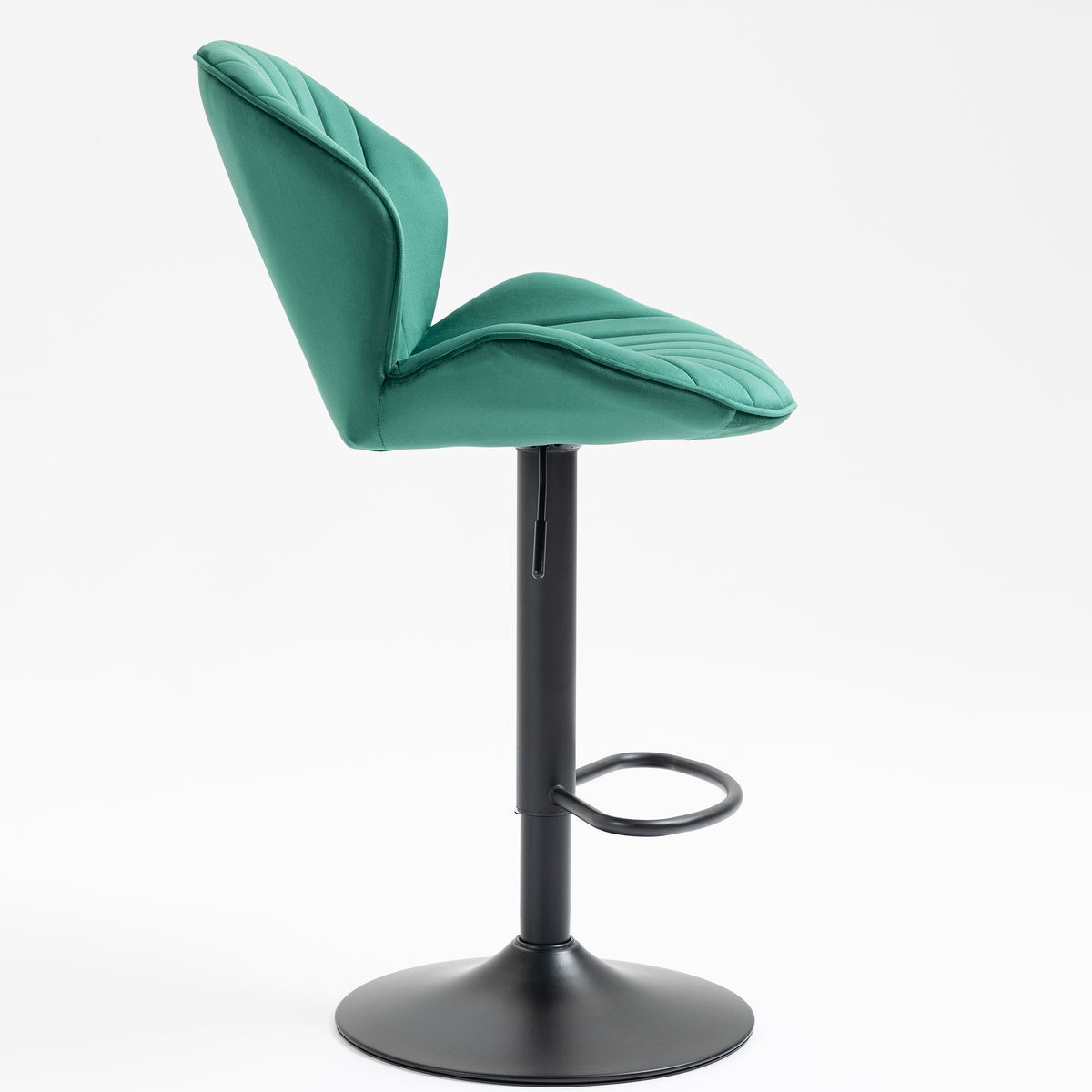 Jason Modern Adjustable Bar Stools with Black Base (Set of 2) - Green