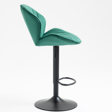 Jason Modern Adjustable Bar Stools with Black Base (Set of 2) - Green