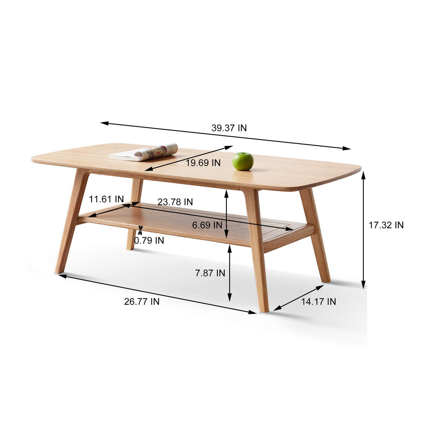 Saarinen Mid-Century Modern Solid Wood Coffee Table - Oak