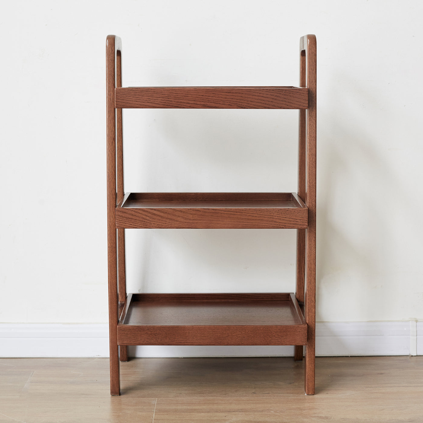 Finn 3-Tier Solid Beech Wood Shoe Rack in Walnut