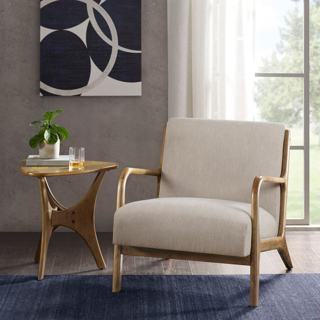 Elmer Transitional Accent Arm Chair, Cream
