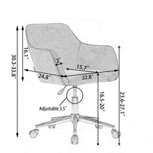 Miscon Teddy Fabric Upholstered Office Chair with Gold Base - Yellow