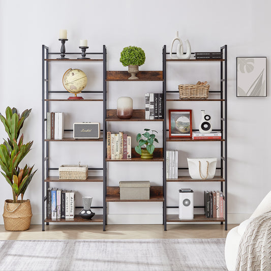 Triple Wide 5-shelf Bookshelves
