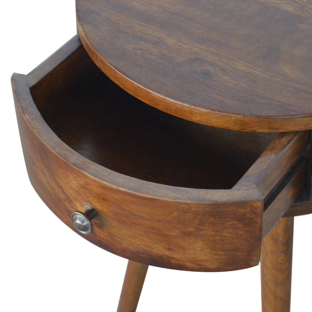 Faye Nordic Chestnut Circular Nightstand