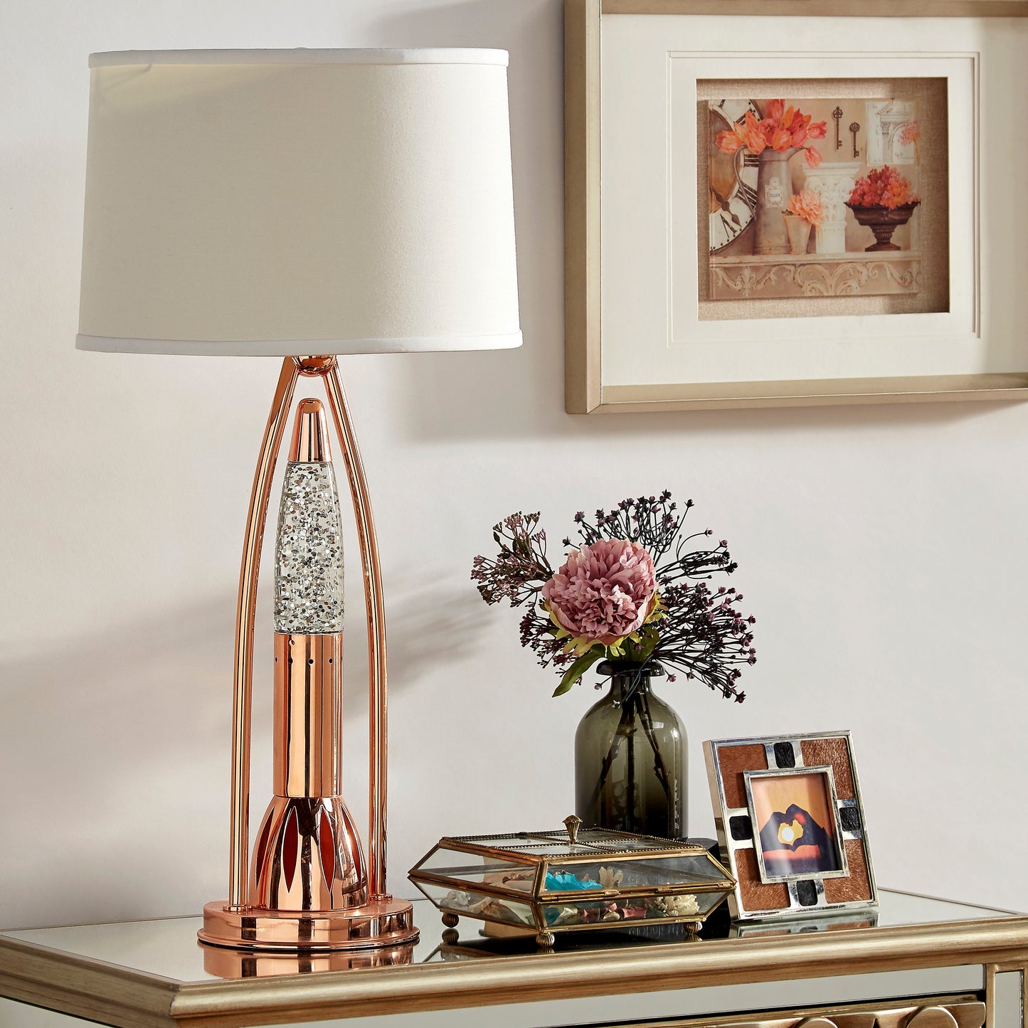 Copper Finish Luxurious Sparkling Rocket Shape Lamp