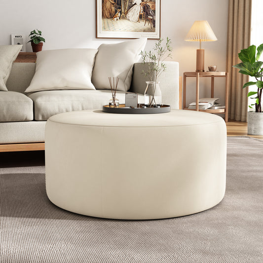 Carleton Modern Round Velvet Ottoman