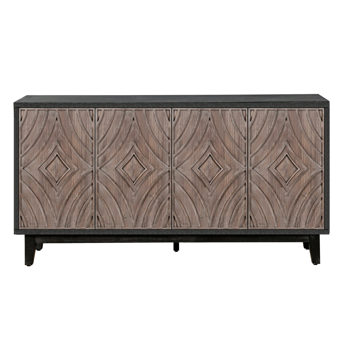 Stark Mid-Century Sideboard Buffet Cabinet with Solid Wood Legs 60"