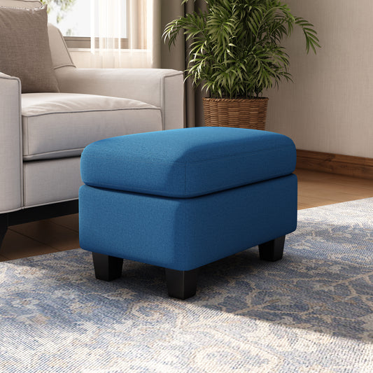 Springfield Upholstered Ottoman, Navy Blue