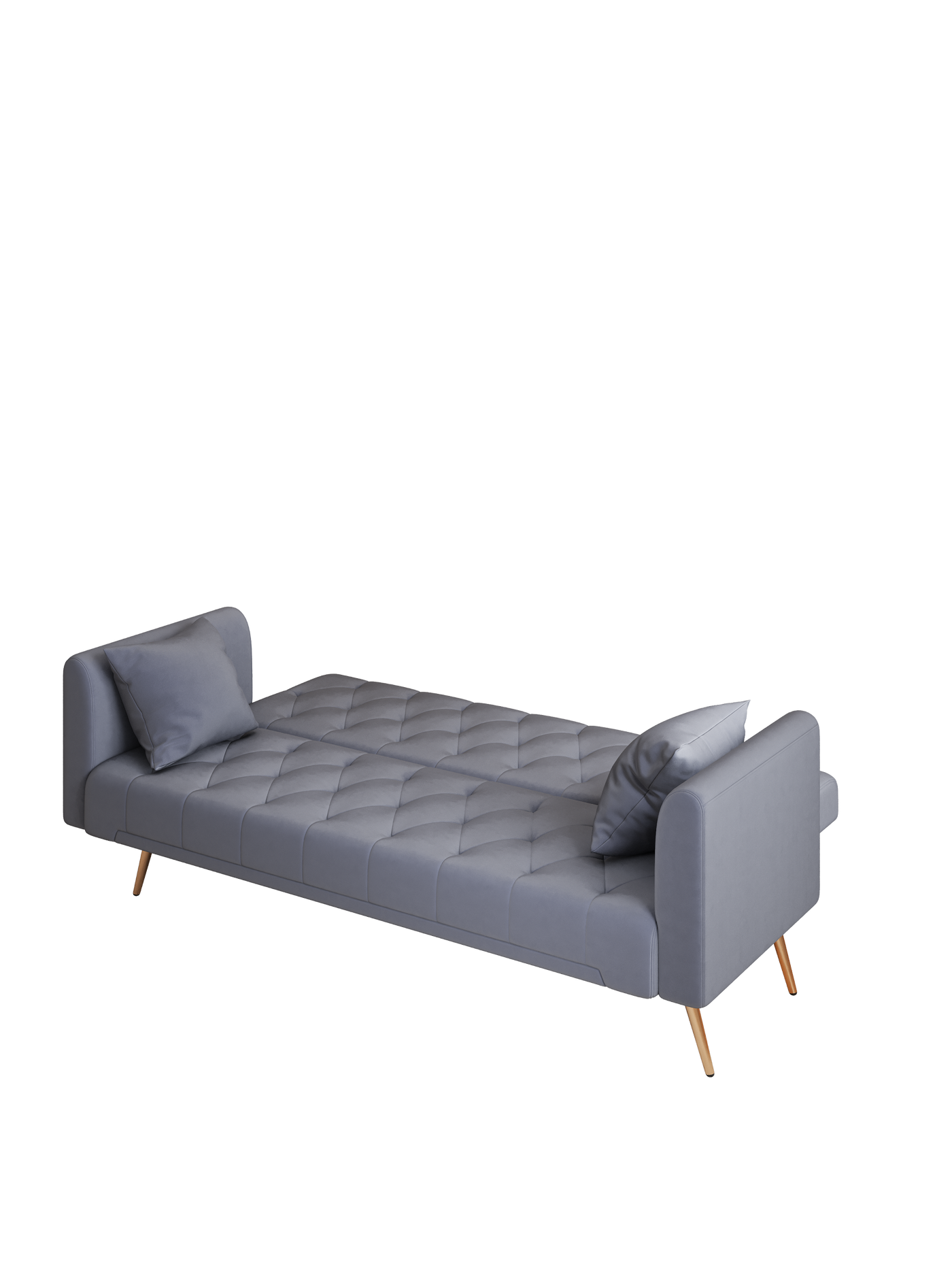 Abigail Mid-Century Modern Velvet Sofa Bed - Gray