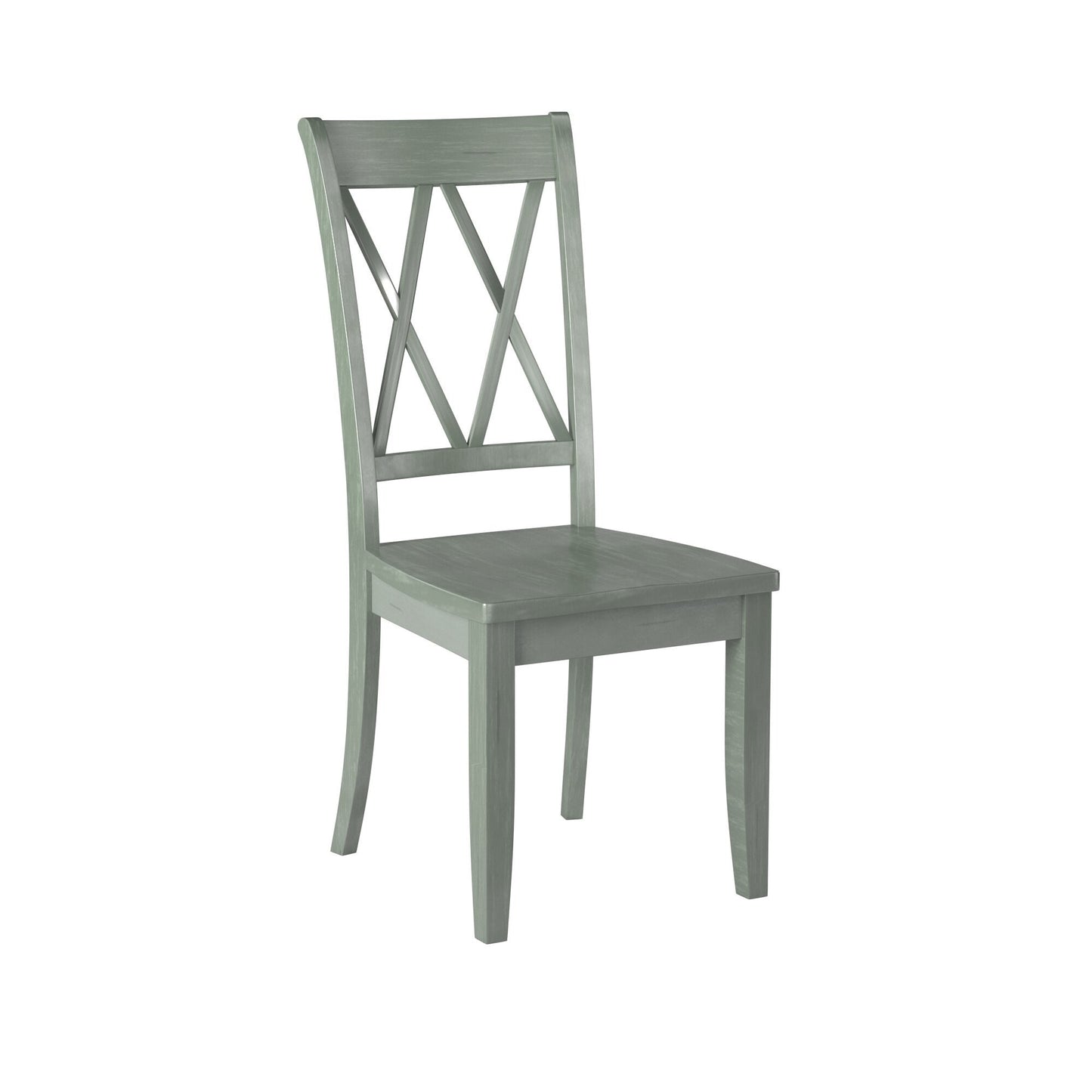 Trinity Double X Back Side Chairs in Teal (Set of 2)