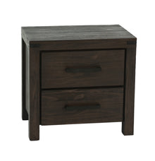 Bennett Rustic 2-Drawer Wooden Nightstand, Brown