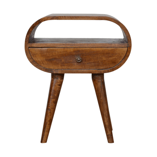 Lester Circular Nightstandstand in Chestnut